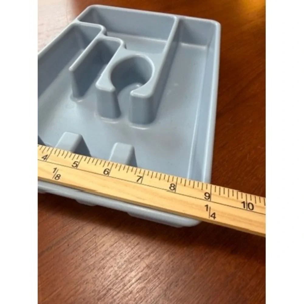 Vintage Rubbermaid 2921 Light BLUE Plastic Silverware Utensil Drawer Organizer